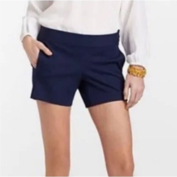 LILLY PULITZER | Sloane True Navy Blue Solid Side Button Shorts Women’s Size 8 - Picture 2 of 11